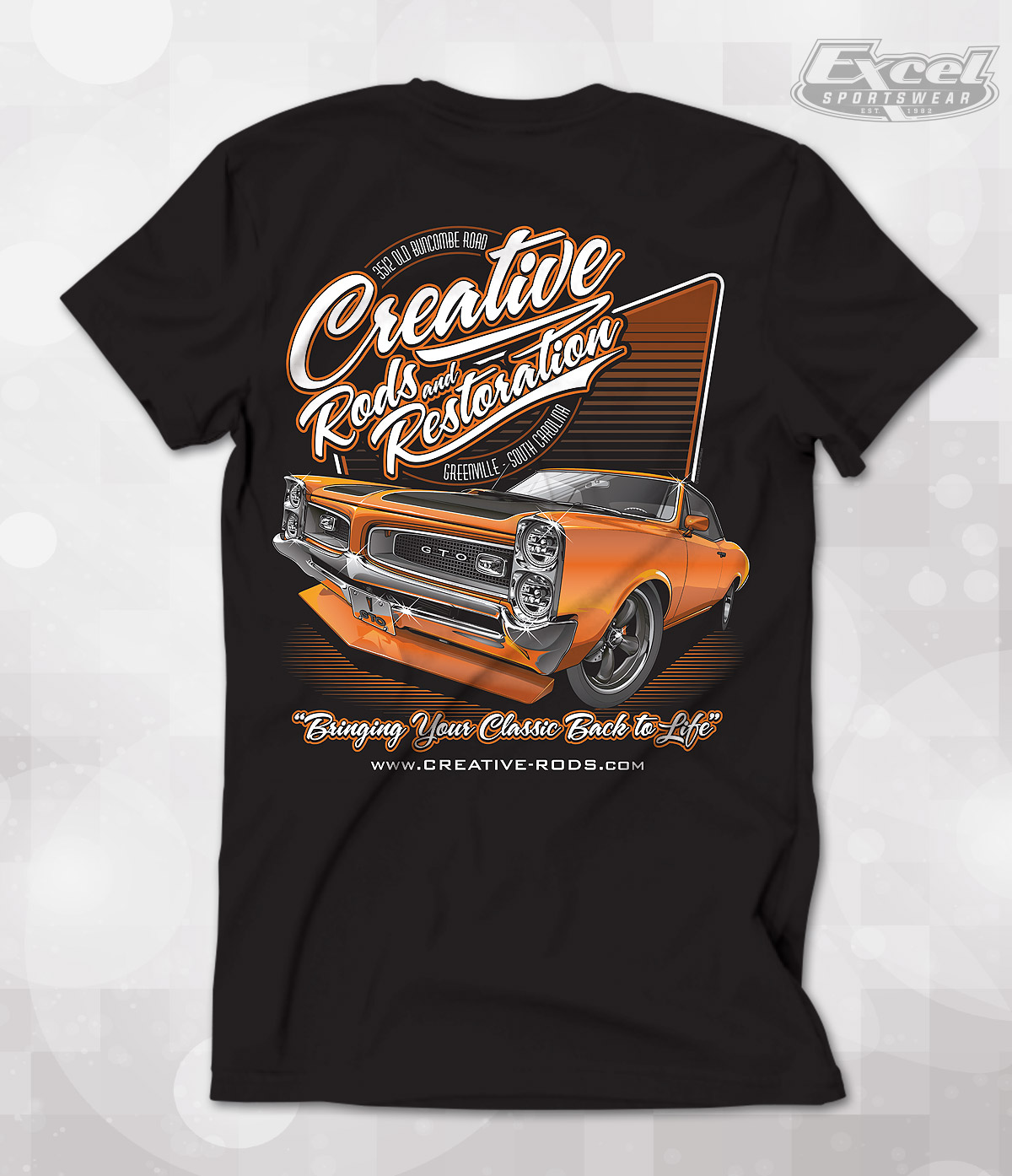 Excel Sportswear Design of the Week Creative Rods & Restoration