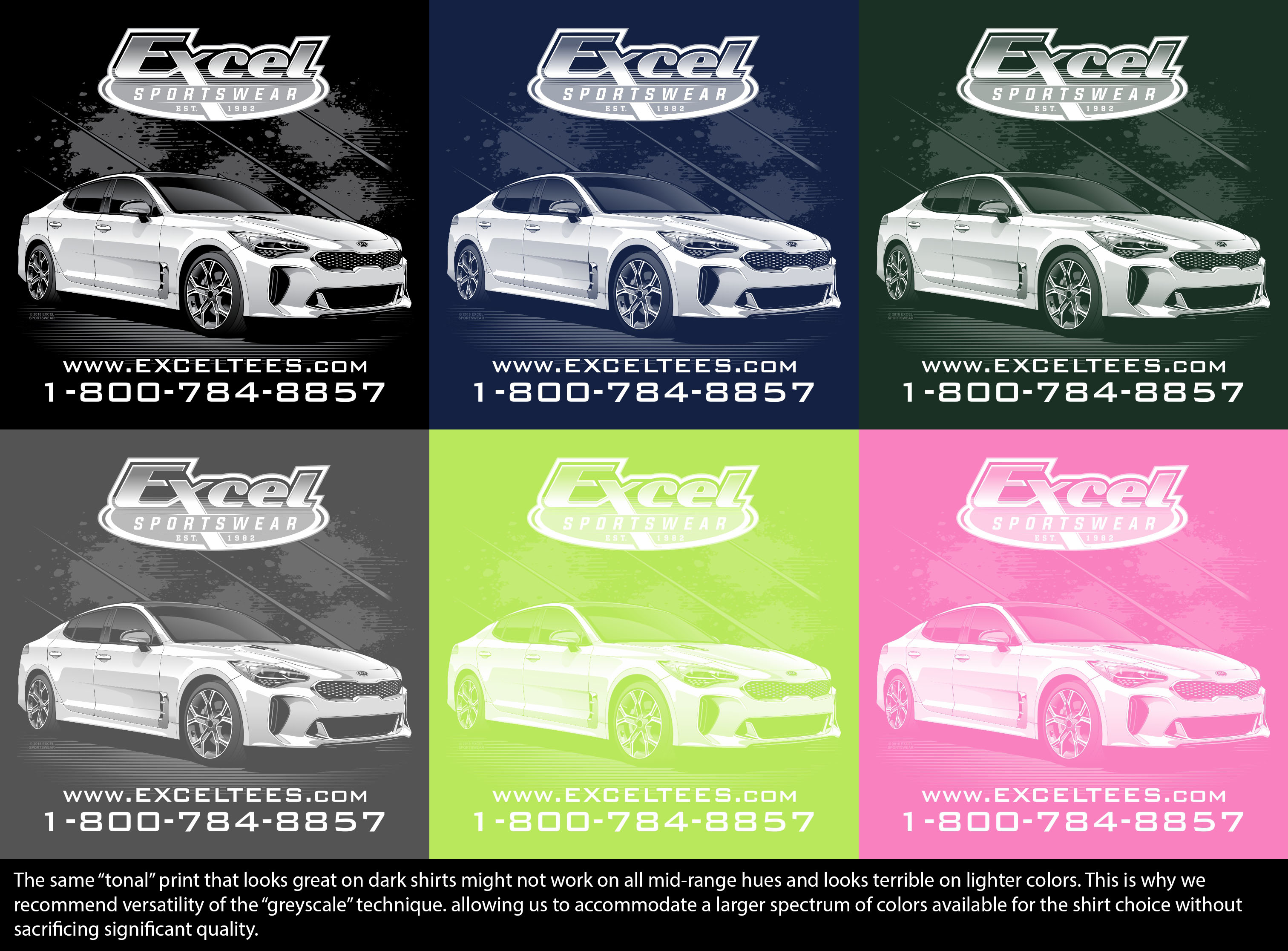 Tonal Print on Variety of Shirt Colors - Excel Blog