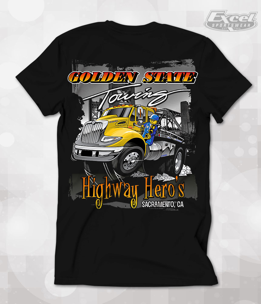 Excel Sportswear Custom Designed Towing Apparel Golden State Towing