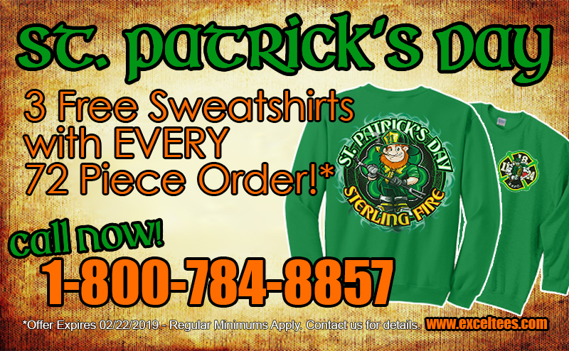 3 Free Sweatshirts with 2019 St. Patrick's Day Orders - Excel 