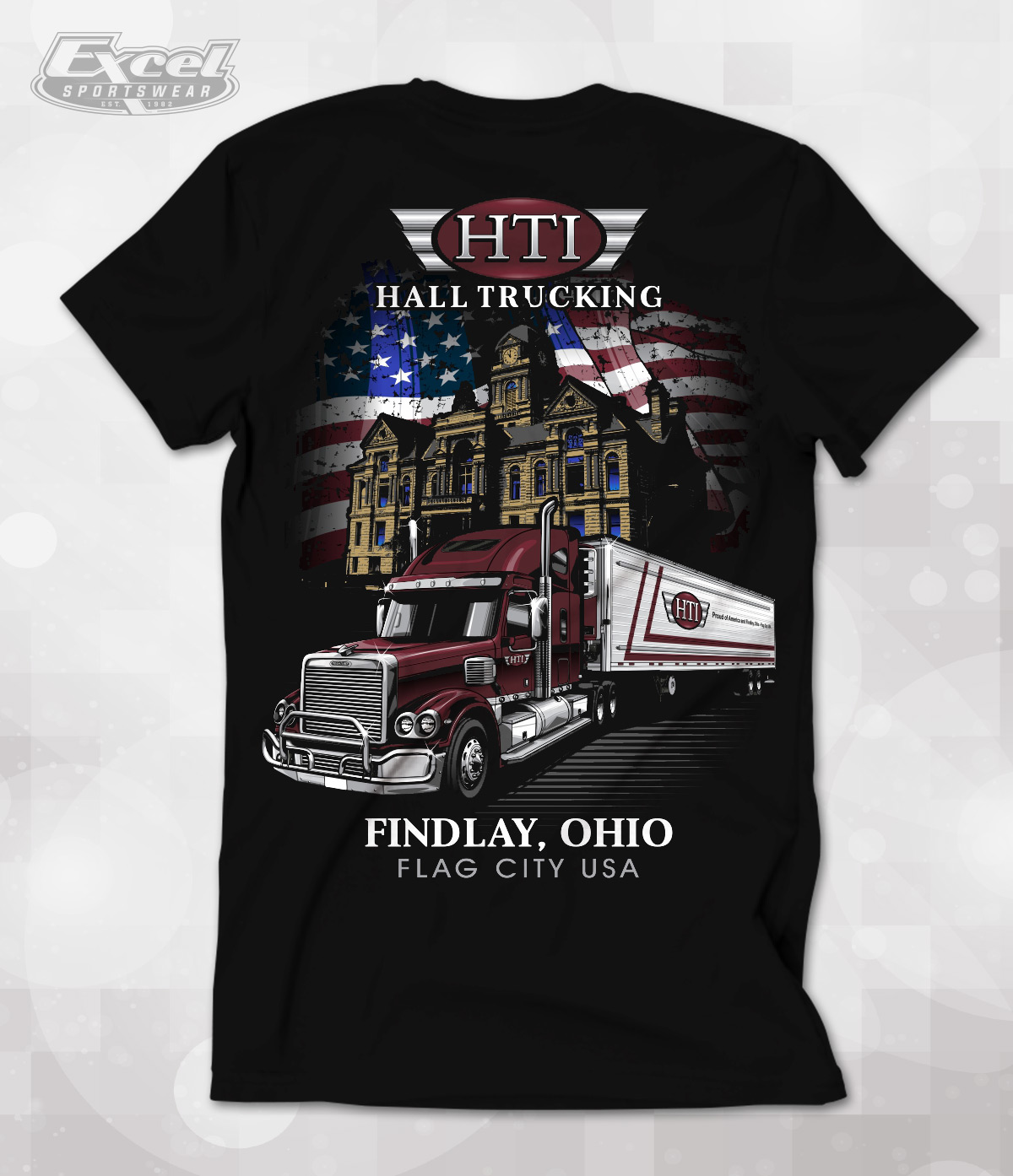 Excel Sportswear's Design of the week HTI Hall Trucking Express, Inc