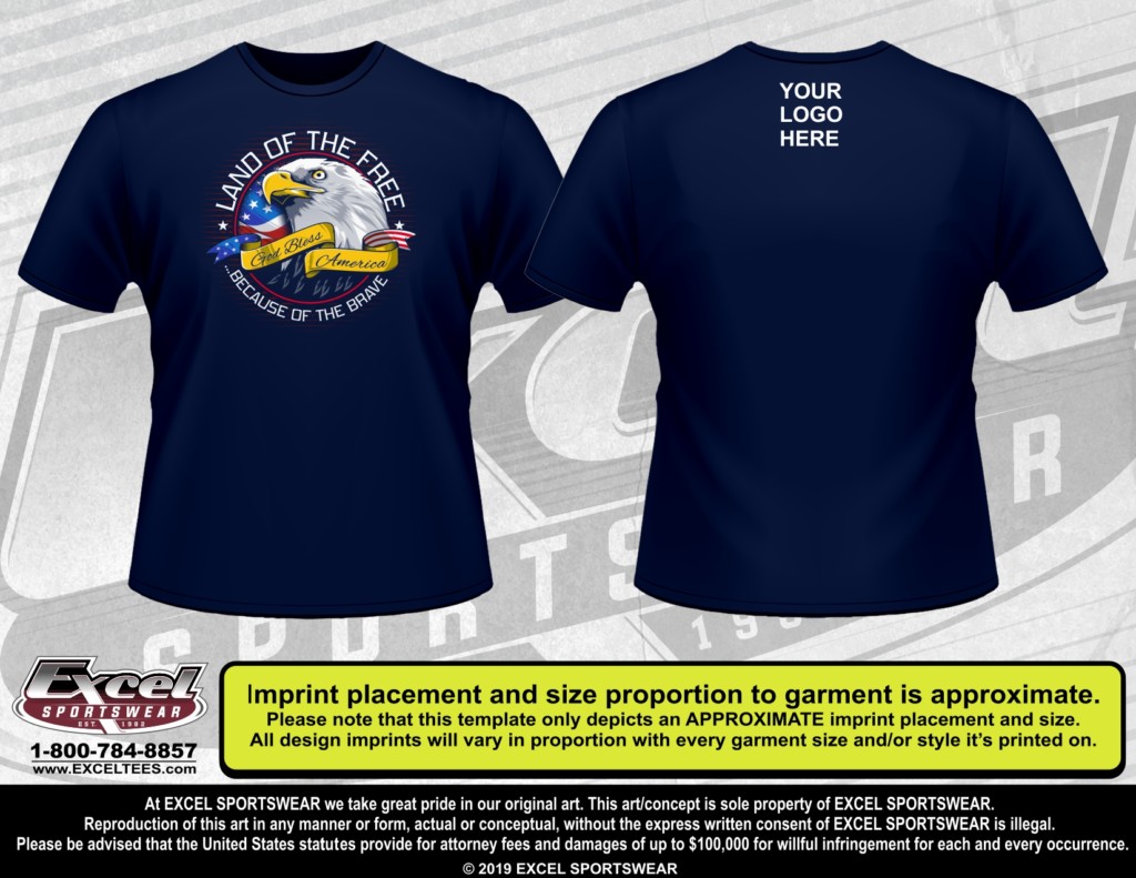 2019 Patriot Series - Memorial Day Shirt from Excel - "Because of the Brave" Layout
