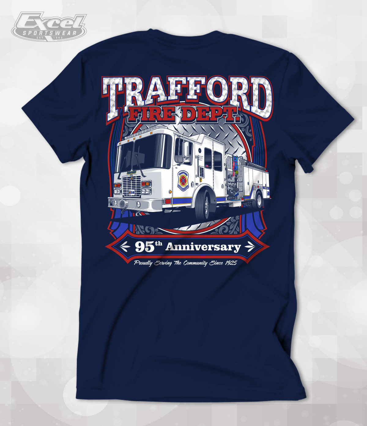 Excel Sportswear's Design of the week Trafford Fire Department 95th Anniversary