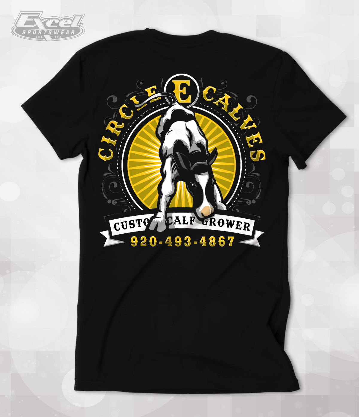 Custom Hand drawn apparel design for Circle E Calves