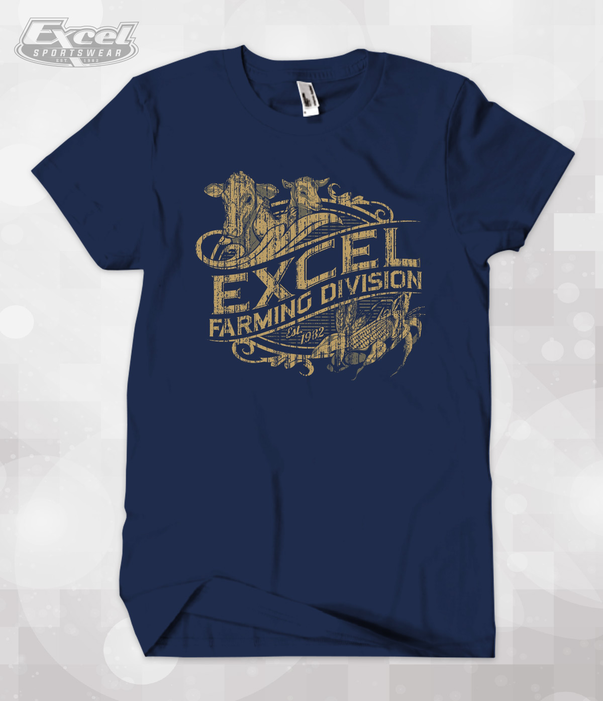 Custom Hand drawn apparel design for Excel Farming Division
